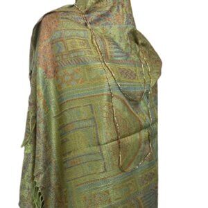 Temple Cashmere Scarf | Olive Green | 72" x 28" | NWT
